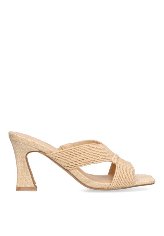 Sandalia de mujer ETIKA 90015 beige sintetico tacón medio