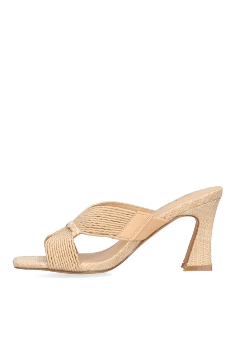 Sandalia de mujer ETIKA 90015 beige sintetico tacón medio