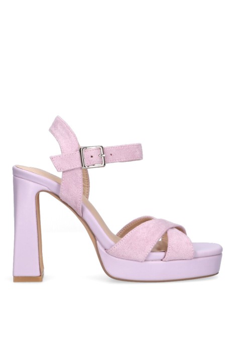 Sandalia de mujer ETIKA 90013 malva antelina tacón alto