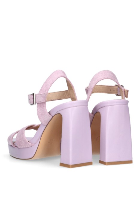 Sandalia de mujer ETIKA 90013 malva antelina tacón alto