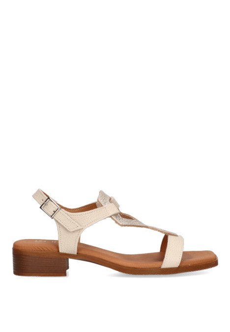 Sandalia de mujer LUNA SD 5345 hielo piel suela plana