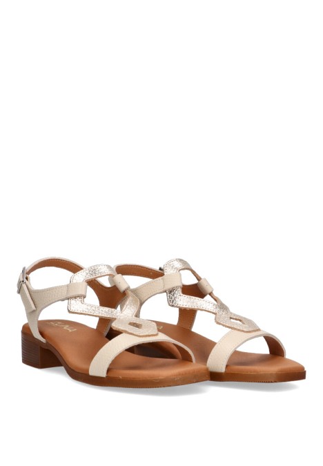 Sandalia de mujer LUNA SD 5345 hielo piel suela plana