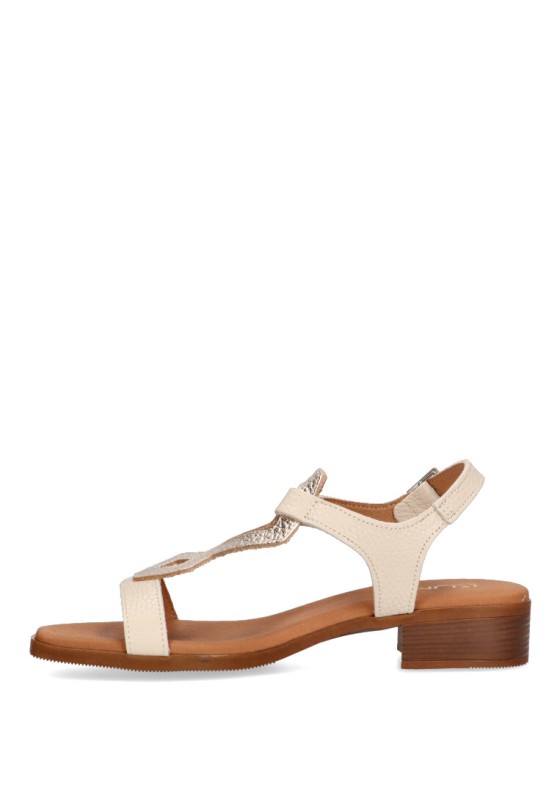 Sandalia de mujer LUNA SD 5345 hielo piel suela plana