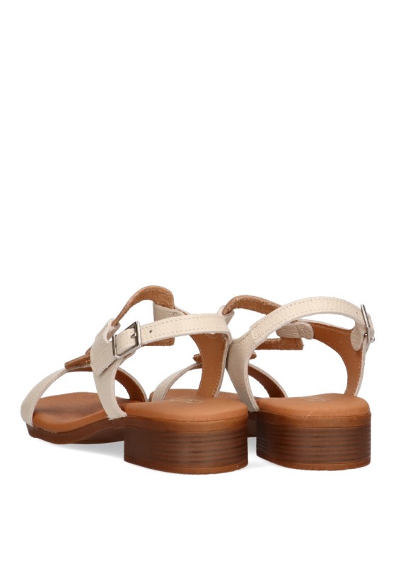 Sandalia de mujer LUNA SD 5345 hielo piel suela plana