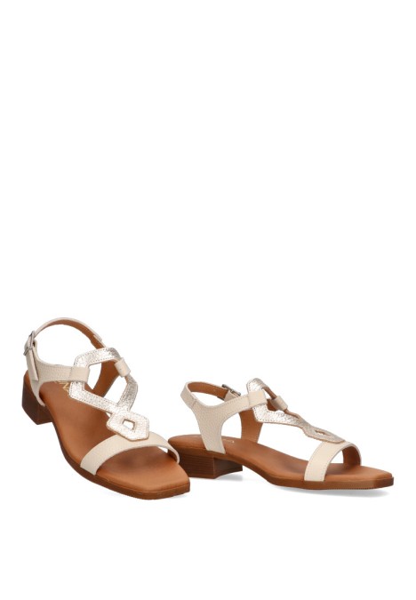 Sandalia de mujer LUNA SD 5345 hielo piel suela plana