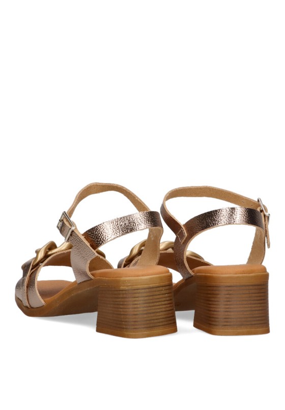Sandalia de mujer LUNA SD 5354 oro piel tacón medio
