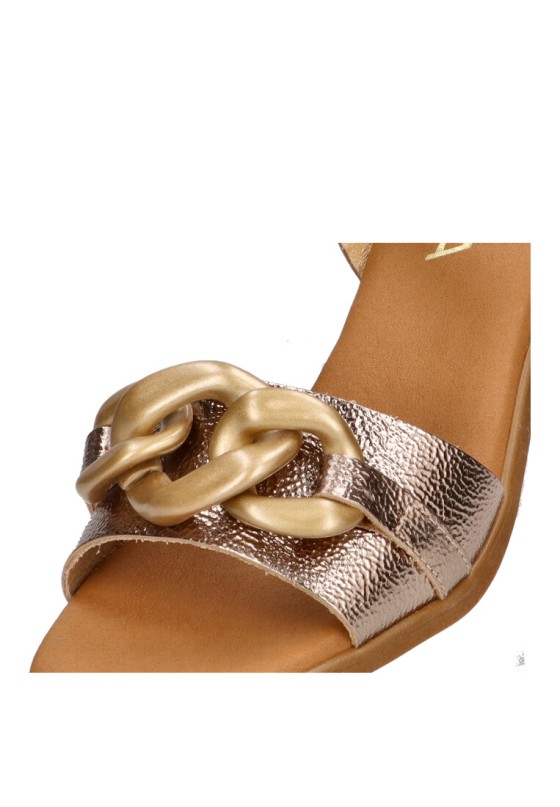 Sandalia de mujer LUNA SD 5354 oro piel tacón medio