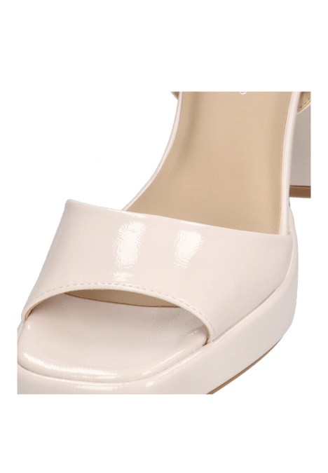 Sandalia de mujer ETIKA 90006 beige charol tacón alto
