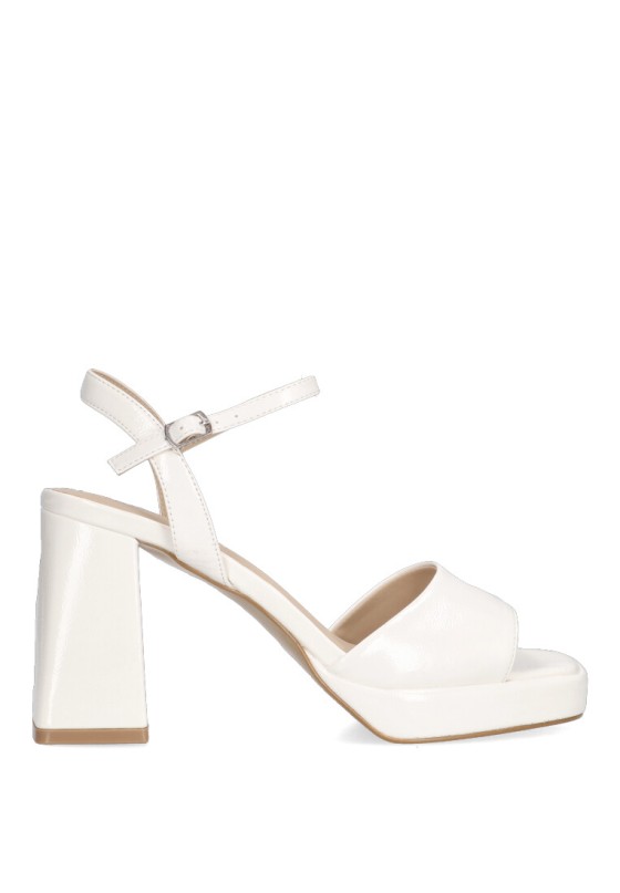 Sandalia de mujer ETIKA 90006 blanco charol tacón alto