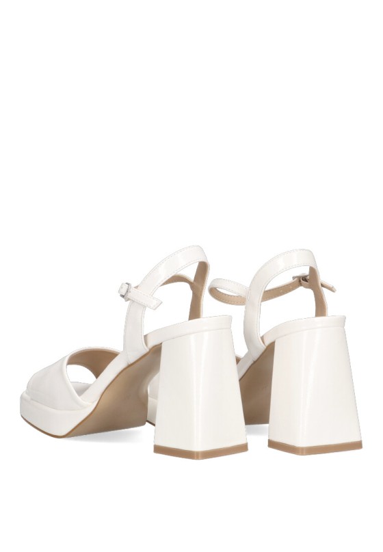Sandalia de mujer ETIKA 90006 blanco charol tacón alto