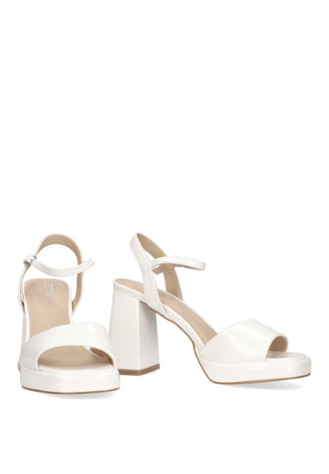 Sandalia de mujer ETIKA 90006 blanco charol tacón alto