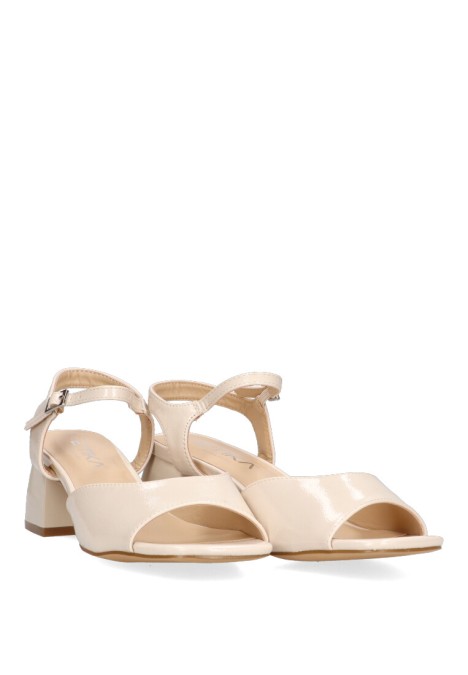 Sandalia de mujer ETIKA 90004 beige sintetico tacón medio
