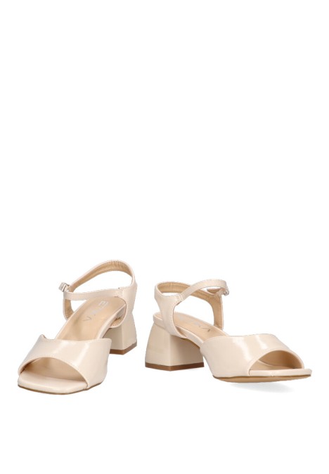 Sandalia de mujer ETIKA 90004 beige sintetico tacón medio