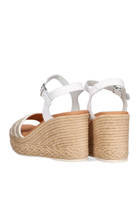 Sandalia de mujer LUNA SD 5462 blanco piel cuña alta