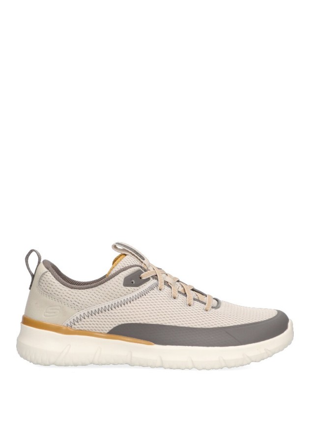 Deportivo de hombre SKECHERS 210573 beige sintetico suela plana