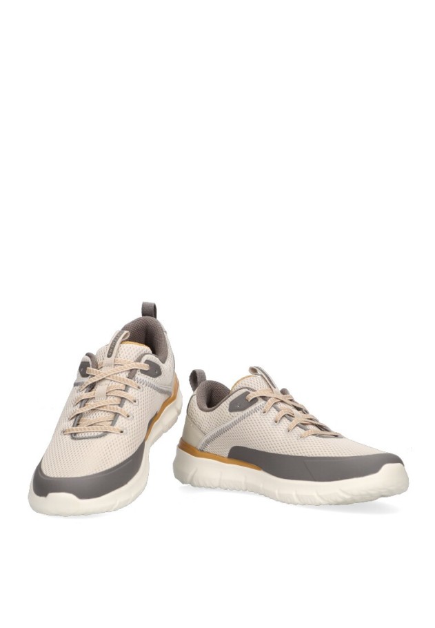 Deportivo de hombre SKECHERS 210573 beige sintetico suela plana