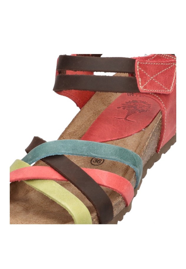 Sandalia de mujer INTERBIOS 5538 multicolor piel cuña media