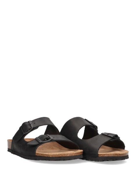 Sandalia de hombre INTERBIOS 9560 negro piel suela plana