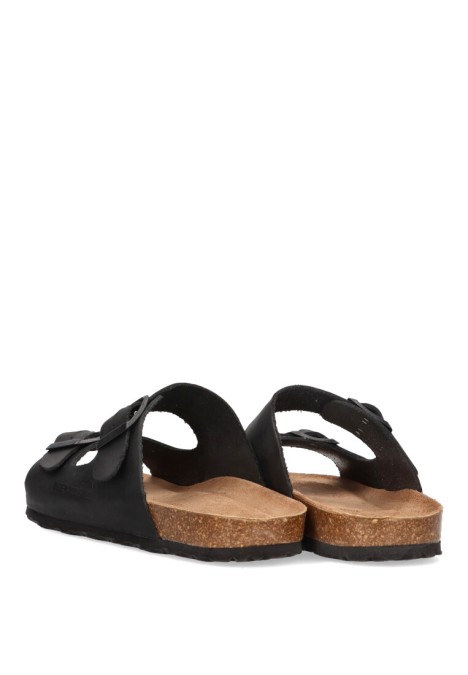 Sandalia de hombre INTERBIOS 9560 negro piel suela plana