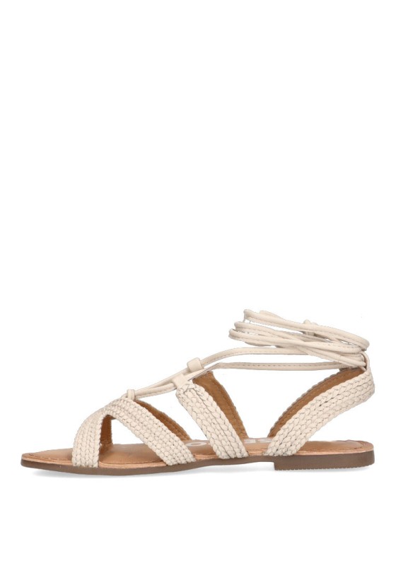 Sandalia de mujer GIOSEPPO darney beige piel suela plana