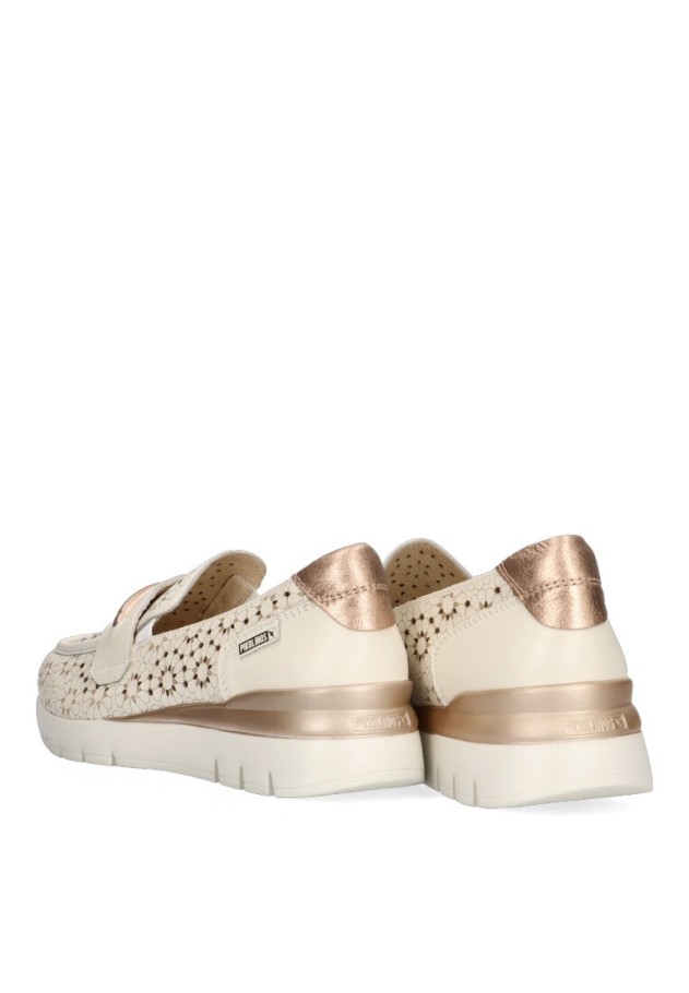 Nautico kiova mocasin de mujer PIKOLINOS w4r-6518c1 blanco piel suela plana