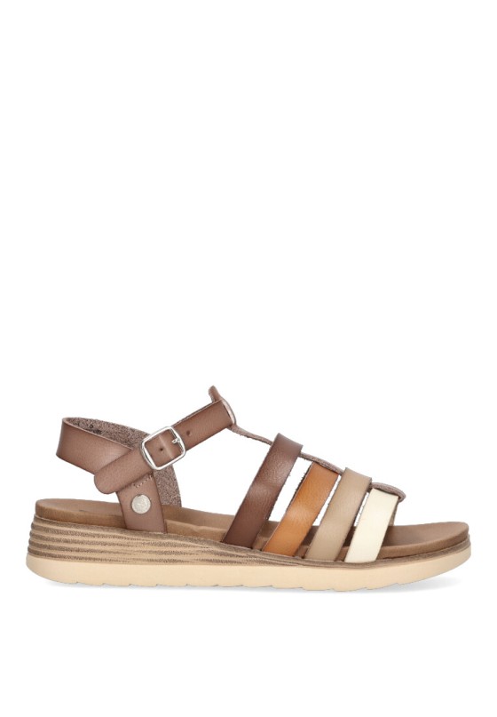 Sandalia de mujer XTI 142899 taupe sintetico suela plana