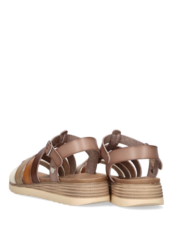 Sandalia de mujer XTI 142899 taupe sintetico suela plana