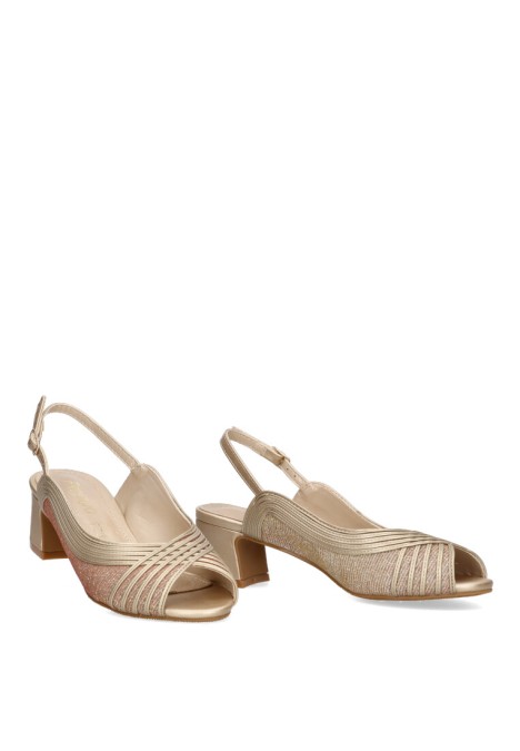 Sandalia de mujer PRESTIGIO c-505 taupe sintetico tacón medio
