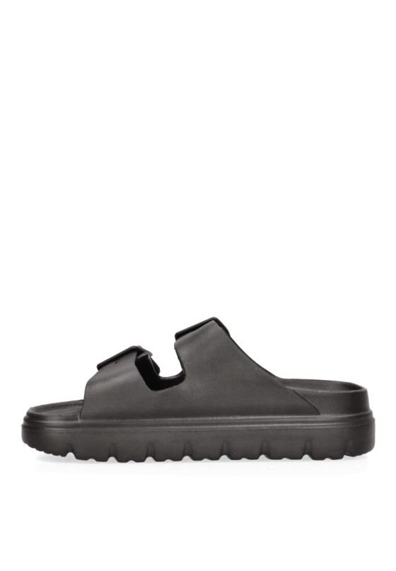 Chanclas sandalias playa de mujer XTI 142550 negro goma suela plana