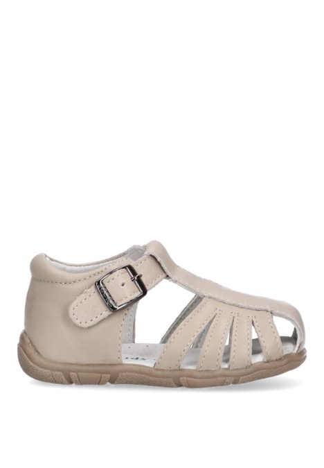 Sandalia de niño LUNA KIDS a3316 beige piel suela plana