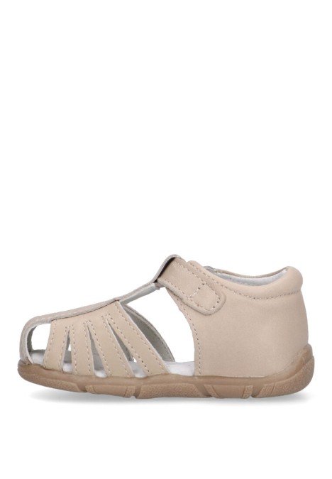 Sandalia de niño LUNA KIDS a3316 beige piel suela plana