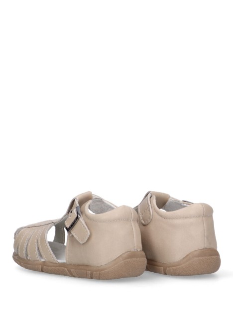Sandalia de niño LUNA KIDS a3316 beige piel suela plana