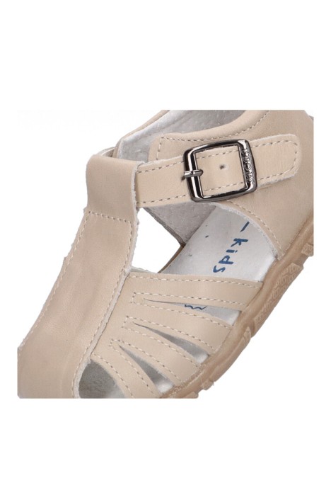Sandalia de niño LUNA KIDS a3316 beige piel suela plana
