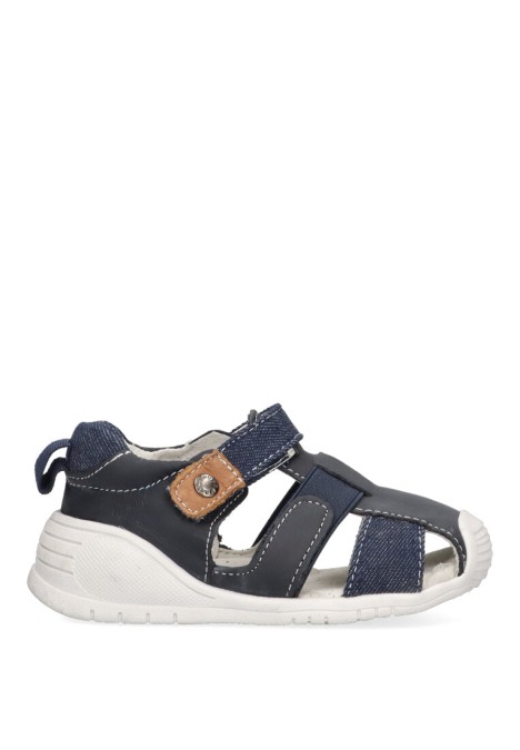 Sandalia de niño LUNA KIDS c633 marino piel suela plana