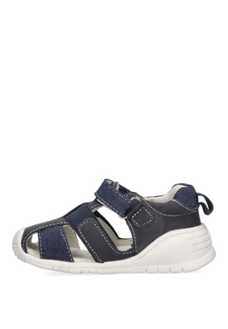 Sandalia de niño LUNA KIDS c633 marino piel suela plana
