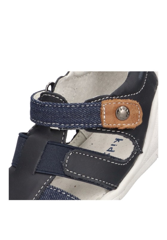 Sandalia de niño LUNA KIDS c633 marino piel suela plana