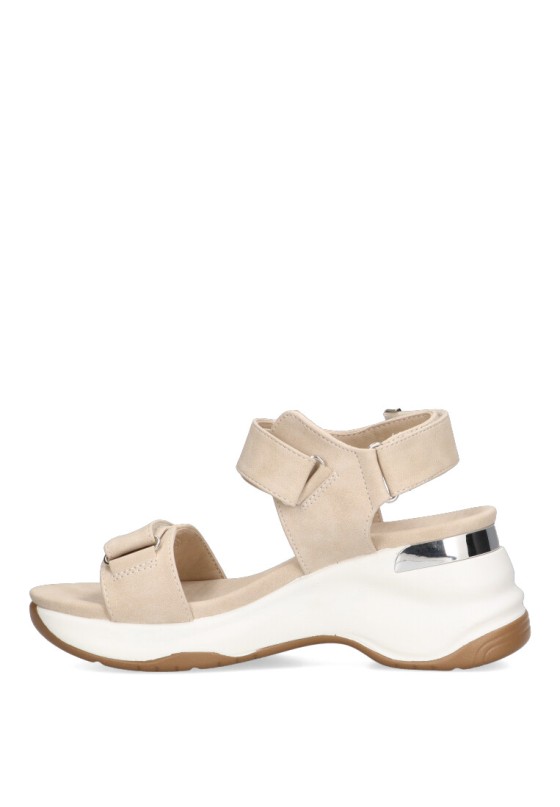 Sandalia de mujer XTI 142827 beige sintetico cuña media