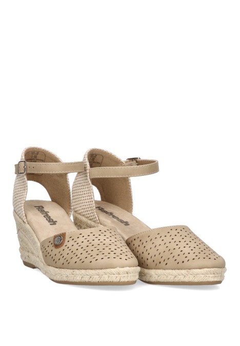 Alpargata de mujer REFRESH 171969 taupe sintetico cuña alta