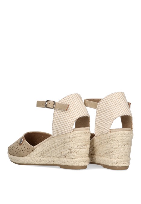 Alpargata de mujer REFRESH 171969 taupe sintetico cuña alta