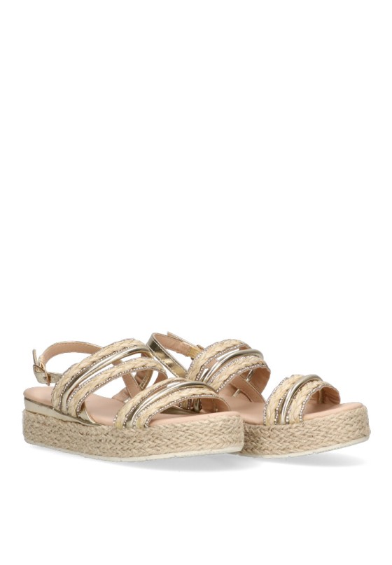 Sandalia de niña LUNA KIDS c923 oro sintetico suela doble