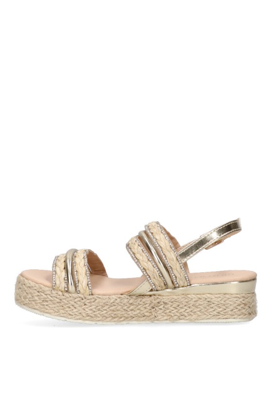 Sandalia de niña LUNA KIDS c923 oro sintetico suela doble