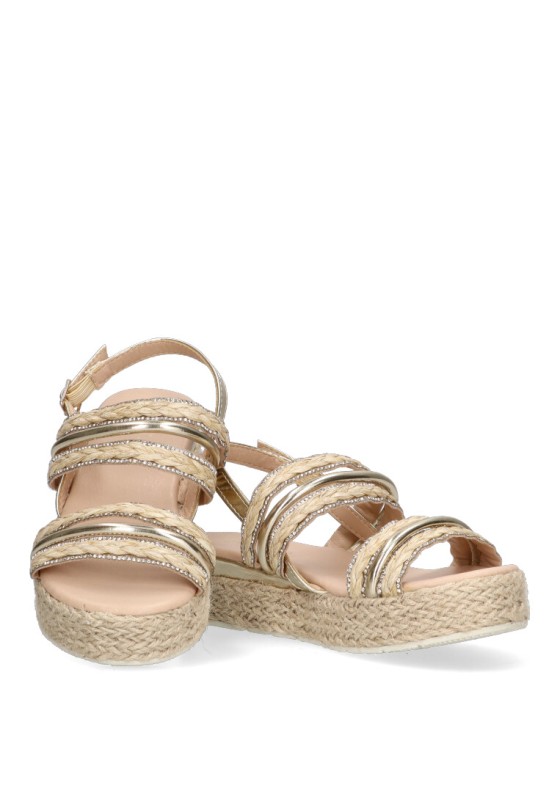 Sandalia de niña LUNA KIDS c923 oro sintetico suela doble