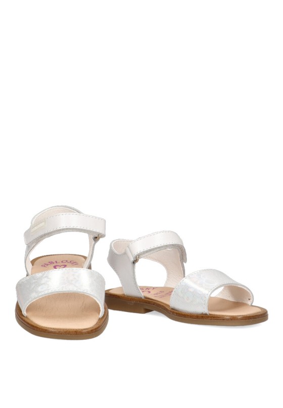 Sandalia de niña PABLOSKY 4271 blanco piel suela plana