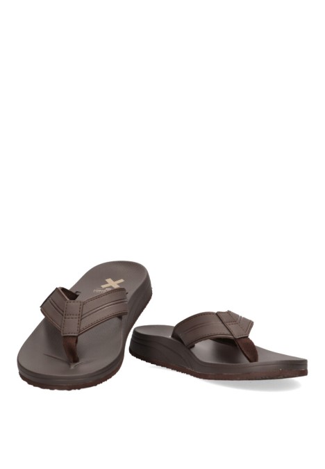 Sandalia de hombre XTI 142531 marron sintetico suela plana