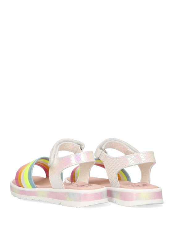Sandalia de niña PABLOSKY 4313 blanco piel suela plana