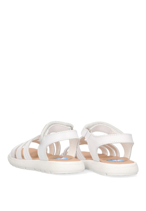 Sandalia de niña PABLOSKY 4300 blanco piel suela plana