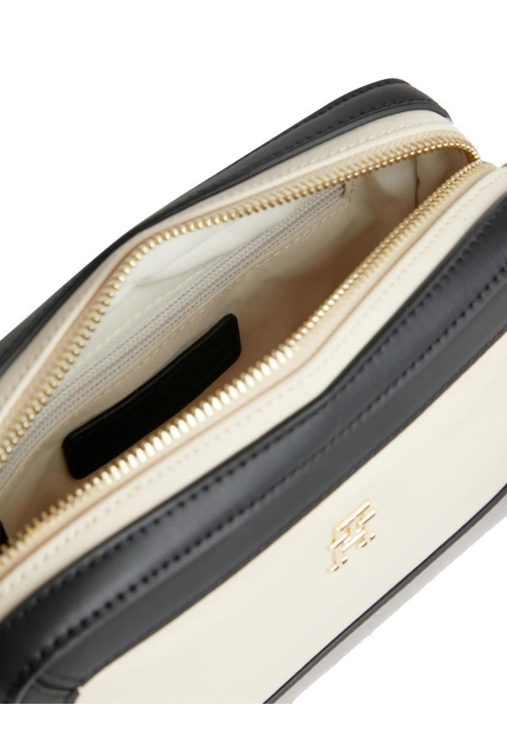 Bolso bandolera pequeña de mujer TOMMY HILFIGER aw0aw157010 beige textil  