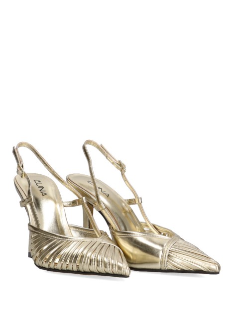 Salon de mujer LUNA TREND m4190 oro sintetico tacón alto