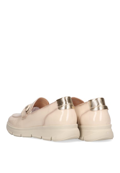 Nautico kiova mocasin de mujer ARMONY 68007 beige sintetico suela plana