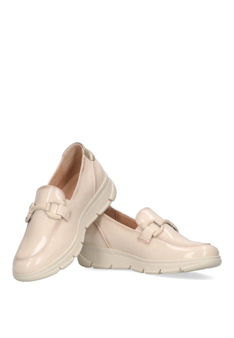 Nautico kiova mocasin de mujer ARMONY 68007 beige sintetico suela plana